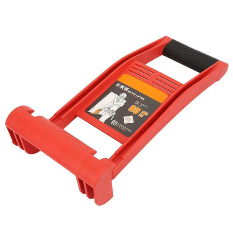Professional Grade Tough Badass Workhorse Abs Panel Carrier Clamp Board Lift Hoist with Ergonomic Soft Rubber Handle shown from angle.