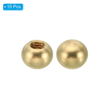 Brass Ball Lamp Finials Nuts Caps Knobs M3x0.5 Thread 15 Piece Set 6mm Shank For Furniture Lighting Or DIY Projects