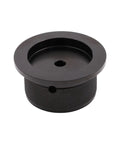 Heavy Duty Aluminum Volume Control Knob Featuring Slick Diamond Knurled Grip For Pro Level High End Audio Amplifier And Turntable Buttery Smooth Rotation Top Shelf Replacement Dial with a textured black finish.