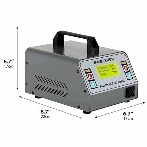 Digital Display Dent Repair Machine With Adjustable Power And Timer Pro Grade DIY Ready 1000W Hot Box dimensions shown