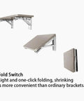 12 Inch Folding Shelf Brackets For Durable Stainless Steel Collapsible Shelves showing folding mechanism