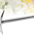 Two In One Stainless Steel Garden Hoe And Pickaxe Tool For Planting And Weeding with flowers in background