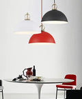 Industrial E27 Pendant Lamp Adjustable Chandelier for Kitchen Island Dining Room Bar(Blue,30cm) in black, red, and white colors