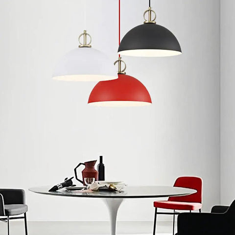 Industrial E27 Pendant Lamp Adjustable Chandelier for Kitchen Island Dining Room Bar(Blue,30cm) in black, red, and white colors