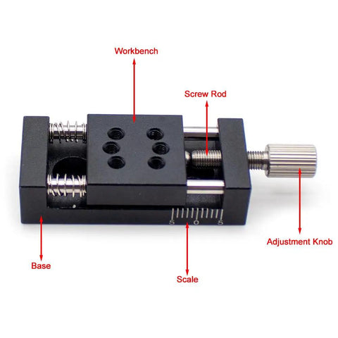 X Axis Linear Stage 10mm Stroke Fine Tuning Precision Micro Sliding Table For Lab Experiments Pro Grade Aluminum Frame