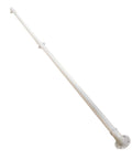 White Wrought Iron Stair Handrail With Heavy Duty Rust Proof Mounting Brackets For Indoor Outdoor Mobility Safety Grab Bar Built Tough For Seniors And Kids Featuring Foolproof Installation And Top Shelf Weather Resistance long steel tube handrail viewed from the side