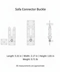 Technical drawing of Sofa Connector Buckle For Sectional Couches And Modular Furniture Locks To Stop Sliding And Shifting Heavy Duty Steel Construction