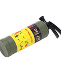 Badass Lightweight Portable RC Car Fire Extinguisher With Insane Realistic Simulation Molded In Green on display with detailed label.