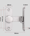 Heavy Duty Stainless Steel Security Gate Latch With Tough As Nails Brushed Finish And Built Like A Tank 90 Degree Swinging Mechanism - 64mm x 81.5mm dimensions.