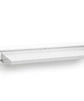 Heavy Duty Steel Shelf 30 Inch Wide Built Tough Design Holds Fifty Pounds in sleek white finish for garage organization.