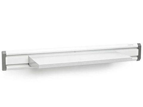 Heavy Duty Steel Shelf 30 Inch Wide Built Tough Design Holds Fifty Pounds in sleek white finish for garage organization.