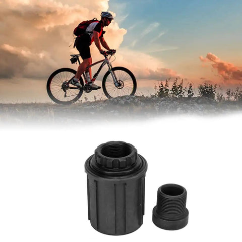 Durable Freehub Body For Mountain And Road Bikes 8 9 10 Speed Cassette Compatibility shown with cyclist background