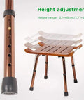 Height adjustment feature of Teak Wood Bath Shower Stool With Non Slip Feet Height Adjustable Lightweight Shower Bench
