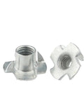 Heavy Duty Zinc Plated Four Claw T Nuts For Wood And Furniture Insert Blind Prong Fasteners For Secure DIY Speaker Mounts Carbon Steel M3 Size 10 Pcs Pack