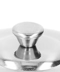 Slick Stainless Steel Teapot With Fine Mesh Strainer 500ML Capacity Stovetop Tea Kettle lid knob close-up.