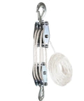 Heavy Duty 270 Degree Rotatable Zinc Alloy Handheld Rope Pulley Block Hoist with Durable Polyethylene Cable for Lifting and DIY Projects