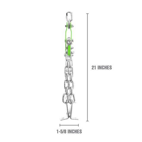 Engine Leveler 1500 Lb Capacity With Four Point Mounting System And Three Chain Positions, chain detail, dimensions shown