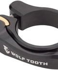 Quick Release Seatpost Clamp For 34.9 Mm Tubes Featuring CNC Machined 6061 Aluminum with black finish and smooth pivot lever