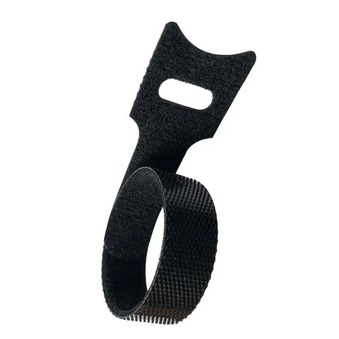Reusable Black Cable Ties 50 Pack Hook And Loop Wire Wraps showing a single tie with hook-and-loop closure.