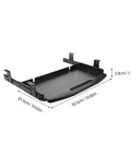 Ergonomic Under Desk Keyboard Tray With Slick Slide Out Gliding Platform And Contoured Wrist Support Plus Hidden Cable Routing, dimensions shown.