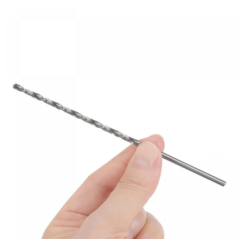 10 Pcs 3mm Mini Twist Drill Bits Set, Extra Long 120mm High Speed Steel Straight Shank Bits, single drill bit held in hand