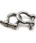 Two M16 304 Stainless Steel D Ring Shackles with screw pins, perfect for marine towing and heavy rig pulling.
