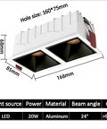 Top Shelf 10 Pack Dual Head Led Recessed Lighting Tunable White CRI 90 Smooth Dimming with dimensions shown.
