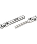 Stainless steel drive shaft for 1/18 RC crawlers, part for upgrading TRX4M Defender and Ford Bronco RC rigs.
