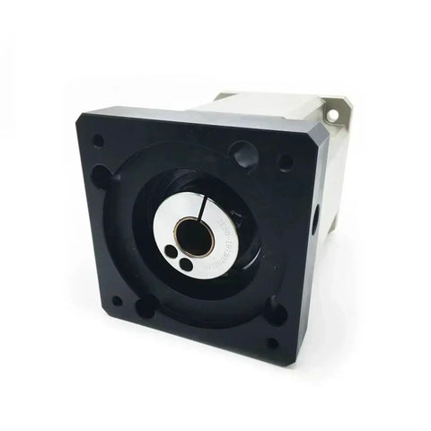Hardcore Helical Planetary Gear Reducer Motor Gearbox For 42 And 52 Stepper Motors Kickass Torque Output For 1KW To 7.5KW Servo Drives, black and gray design.