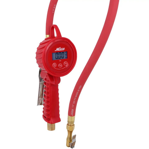 Digital Tire Inflator With Backlit Gauge Measures 5 To 220 Psi Reads In Psi Bar KPa KgPerCm2 Grip Head Chuck 20 Inch Hose