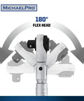 Multi Position Extendable Flex Head Ratchet Set With 72 Tooth Reversible Quick Release 180-degree flex head demonstration.