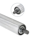 Heavy Duty 1Pc Galvanized Gravity Roller For Industrial Assembly Line Conveyors Suits Manual Material Moving With Rust Resistant Finish and view of bearing detail.