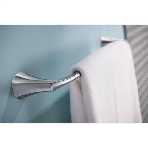 Lindor Chrome 18 Inch Towel Bar For Bathroom Easy Install Sleek Durable Brass And Zinc Construction with towel hanging