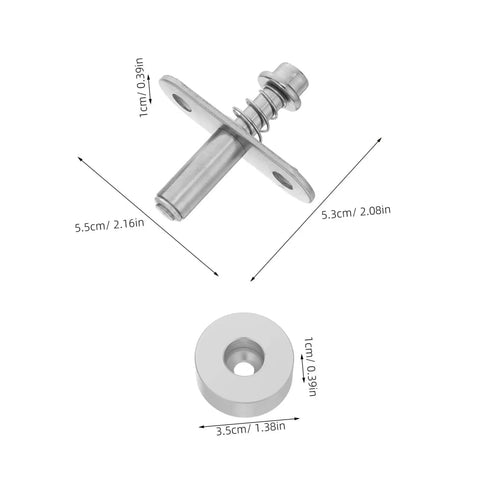 Adjustable Spring Loaded Pivot Shaft 2 Sets For Room Metal Hardware And Doors Make Home Partitions Slide Smoothly With Easy Install heavy duty pivot shaft and base plate.