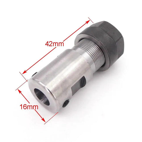Flexible Shaft Coupling For RC Motors 5mm To 6.35mm 6mm To 6.35mm And 8mm To 6.35mm Collet Joint For Brushless RC Boats Beefy High Torque CNC Shaft Coupler, 42mm long, silver metal