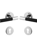 Lychee Skin Brass Black Door Lock Set With Dummy Handle Modern Interior Hardware for Bedroom and Bathroom in durable metal finish
