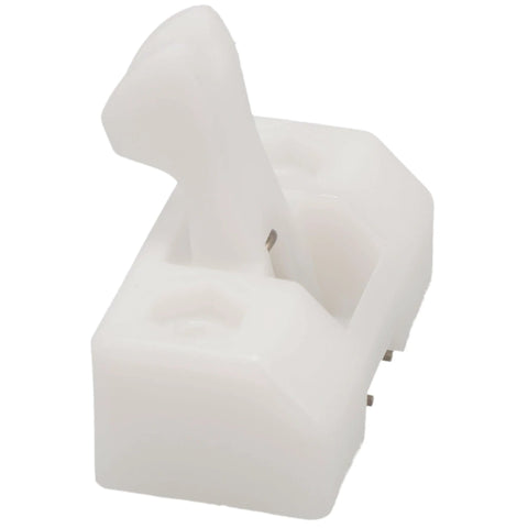 Washer Dryer Door Catch Replacement For AP4107272 1375320 1419077 Durable Secure Closure in white plastic, angled view