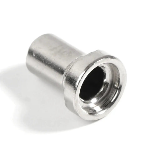 Upgrade Your Gear With 40Pcs Plasma Cutter Consumables Featuring Extended Long Nozzle And Robust Electrodes For Super Quick Cuts On Your 40A Torch Machine To Keep The Job Rolling Smooth: close-up of a stainless steel plasma cutter nozzle.