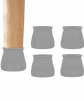 8 Pack Gray PU Leather Furniture Leg Protectors Keep Your Floors Slick With These Badass Scratch Resistant Pads That Glide Like A Dream On Hardwood And Tile Easy Chair And Table Foot Covers No Cap - Gray protective caps on wooden furniture legs.