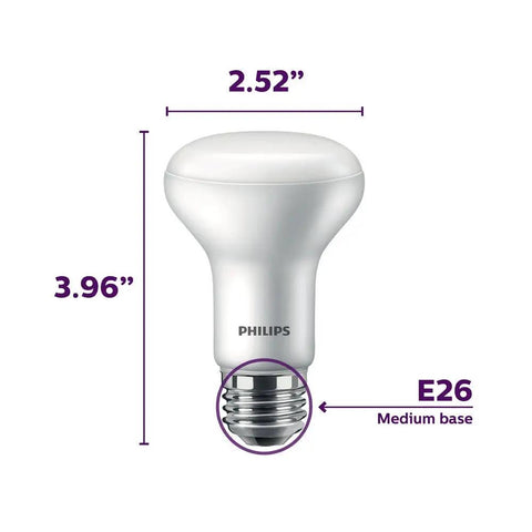 R20 LED Dimmable Flood Light Bulbs 4-Pack With Warm Glow Soft White 450 Lumens 3.96 inch length E26 base