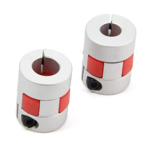 2 Pack Aluminum Plum Shaped Flexible Shaft Coupling 8mm To 10mm Bore 20mm Diameter 25mm Length 8x10mm Motor Connector