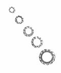 Assorted sizes of 700 Piece Galvanized Toothed Washer Set Including Flat And Lock Washers M3 To M8 Assortment Kit With Gasket Retaining Rings