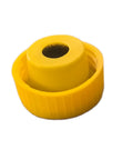 High Visibility Yellow Replacement Reservoir Cap For Power Pole Hydraulic Pump Fluid Tank, durable polymer lid for sealing.