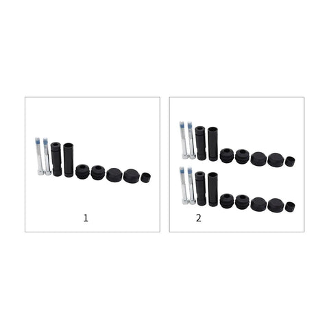 Heavy Duty Front Brake Caliper Slider Pins And Guide Bolts Kit For Mercedes Sprinter Years 06-18 Premium Metal Rubber Replacements Upgrade Parts, black pins set