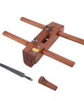 Badass Double Handle Hand Plane Built From Solid Rosewood And Fitted With A Razor Sharp Steel Blade, showcasing details of the rosewood body and steel cutter.