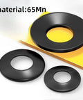 Conical Disc Spring Cup Washers High Strength 65Mn Material Three Eighths Inch Bore Pack Of Ten For Heavy Duty Machinery Automotive And Industrial Applications, Reliable Gasket Spacers And Load Support; 65Mn steel washers