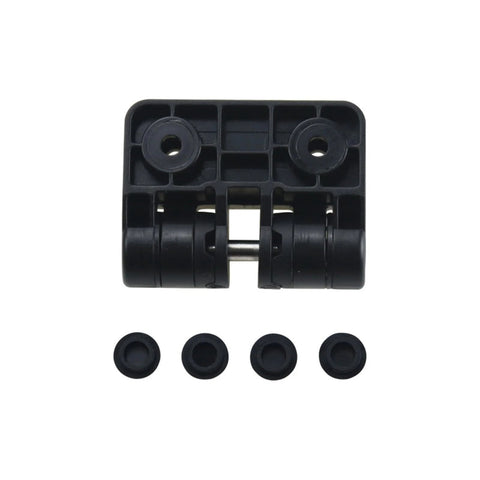 Black positioning torque hinge component for 90-degree stops; home improvement hardware, Amazon; includes four caps