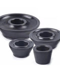 Top Shelf Four Piece Wheel Balancer Taper Cone Set Built Tough With Heavy Duty Forty Five Steel For 40mm Shafts And Universal Fitment On Cars And Trucks Ride Ready Garage Must Haves, black steel cones group.