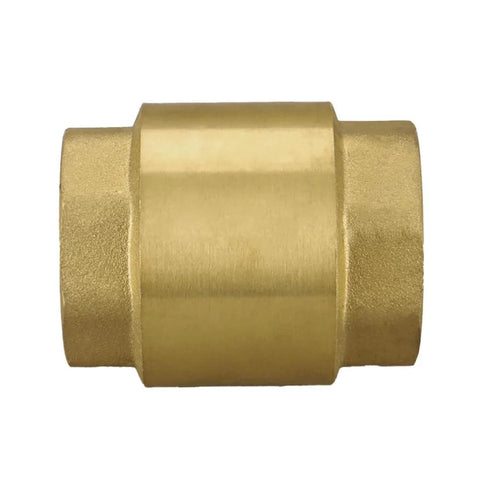 Brass 3/4 in. NPT female inline spring check valve, one-way backflow preventer, pack of 2