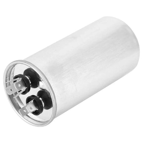 30 uF 450V Homopolar Electrolytic Capacitor For Air Conditioner Compressors And Industrial Equipment Motor Drives, Heavy Duty Motor Start Cap, 30 Microfarad Electrical Motor Start Component silver cylindrical capacitor with terminals
